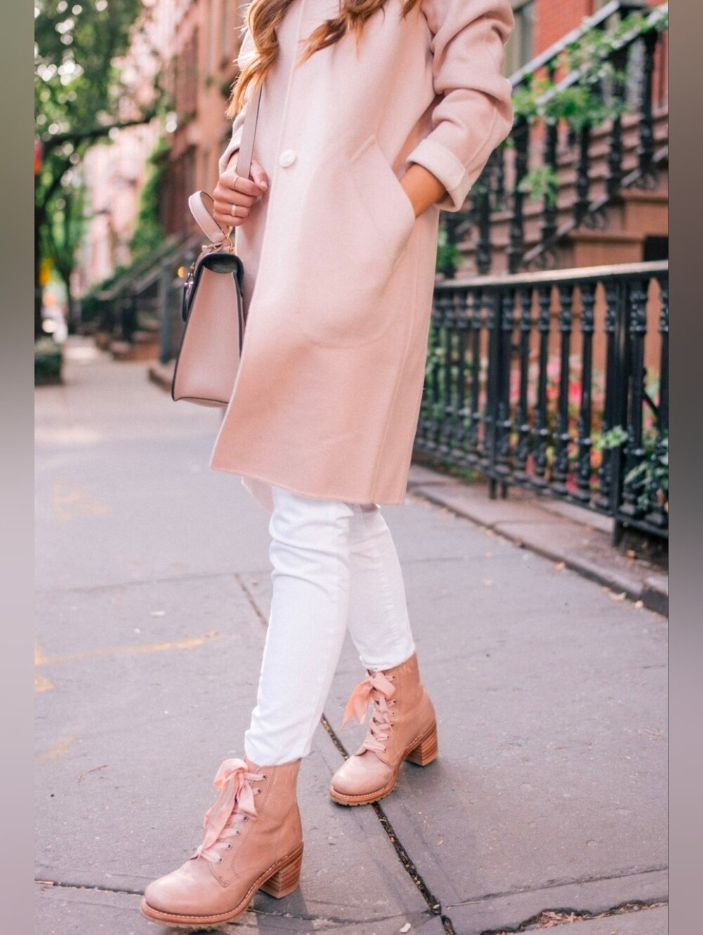Emerson Fry Pink Blush Lace-Up Ankle Boots